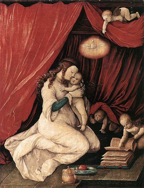 Hans Baldung Grien Virgin and Child in a Room Spain oil painting art